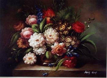 Floral, beautiful classical still life of flowers.095